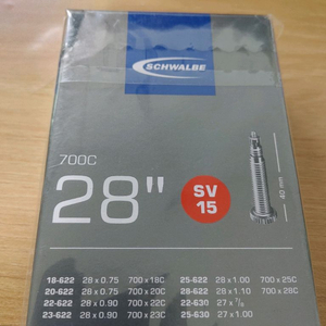 새상품 슈발베 사이클 로드 자전거 타이어 튜브 700x28c 40mm SV15 택포 8천원 이미지