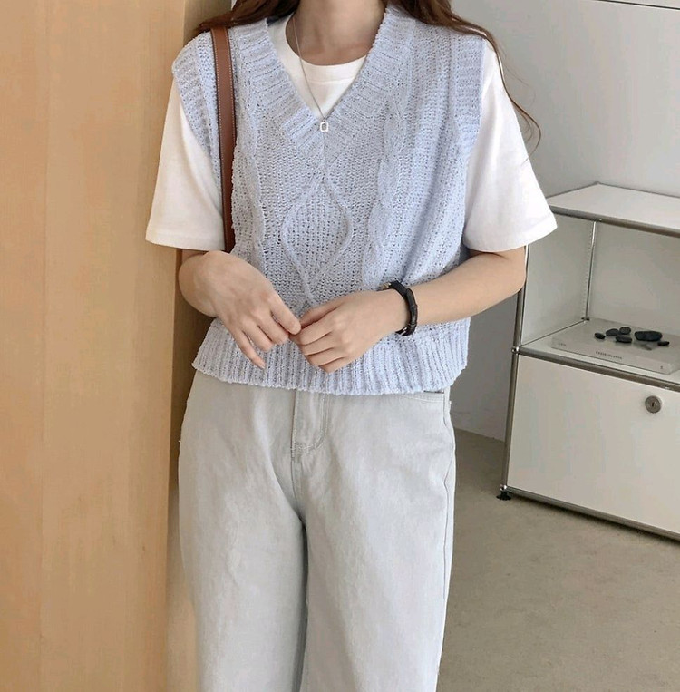 새상품) 크림치즈마켓 부클 니트 베스트 조끼 / 쇼퍼랜드 에드모어 오디너리먼트 메이비베이비 리얼코코 아뜨랑스 육육걸 이미지