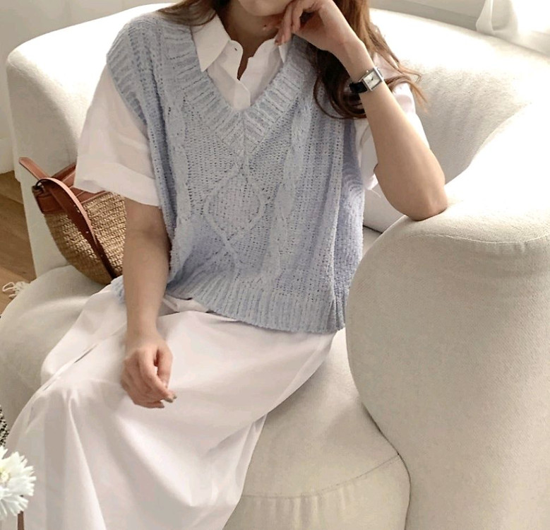 새상품) 크림치즈마켓 부클 니트 베스트 조끼 / 쇼퍼랜드 에드모어 오디너리먼트 메이비베이비 리얼코코 아뜨랑스 육육걸 이미지