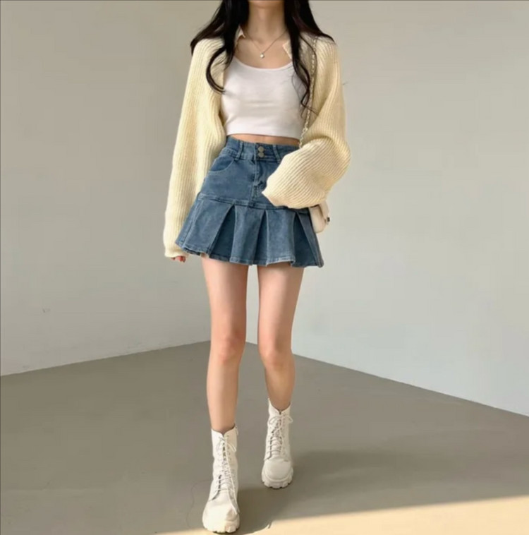하찌 크롭 니트 볼레로 가디건 이미지