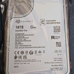 Seagate IronWolf PRO 18TB NAS HDD SATA 미개봉 이미지