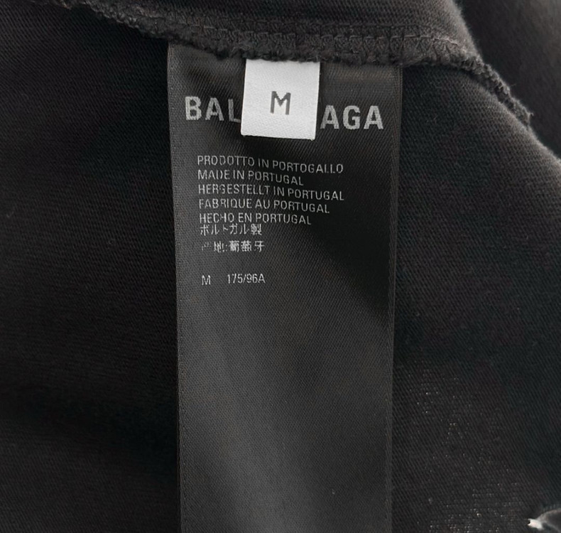 [M] 발렌시아가 남성 그래픽 로고 빈티지 프린팅 반팔 티셔츠 블랙 이미지