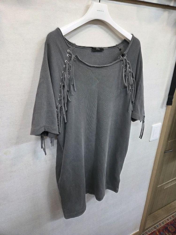 디젤 레이스업 와이드 유넥 차콜 반팔원피스 s 이미지