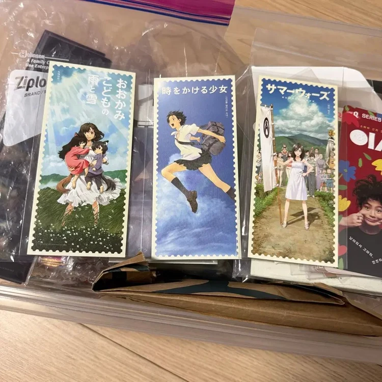 늑대아이 시간을달리는소녀 월드티켓 엽서 썸머워즈포스터 호소다마모루아트카드 - 안심되는 중고거래