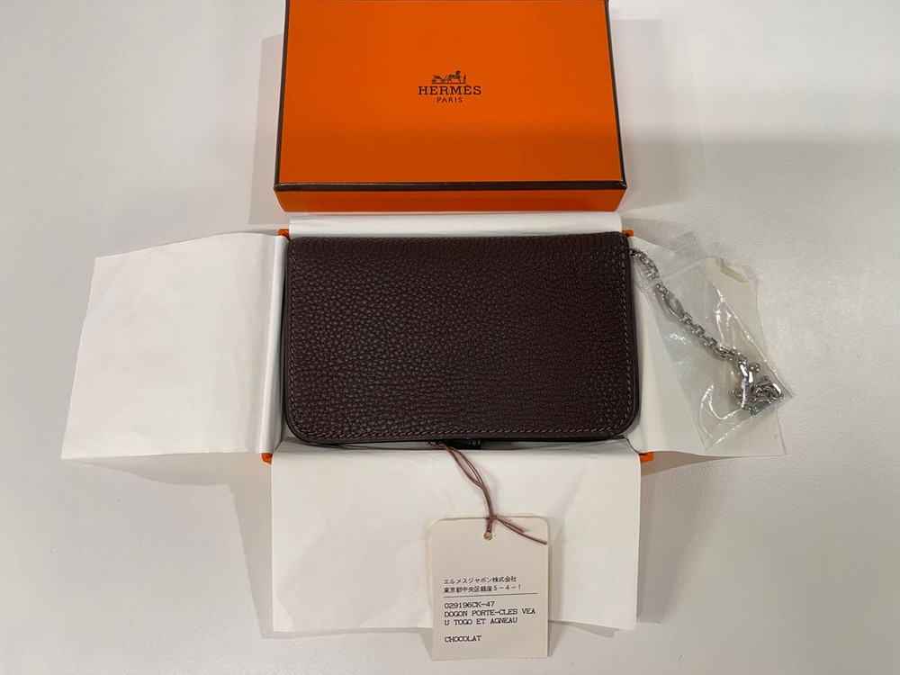 에르메스 도곤 카드지갑 체인 쇼콜라 Hermes 이미지