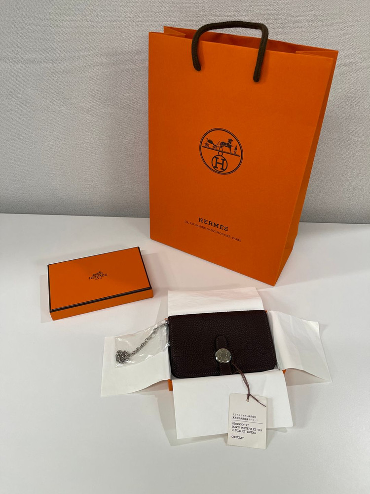 에르메스 도곤 카드지갑 체인 쇼콜라 Hermes 이미지