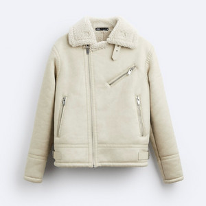 ZARA 자라 스웨이드 무스탕 자켓 아이보리 (정가 9만원) 이미지