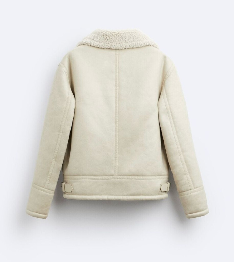 ZARA 자라 스웨이드 무스탕 자켓 아이보리 (정가 9만원) 이미지