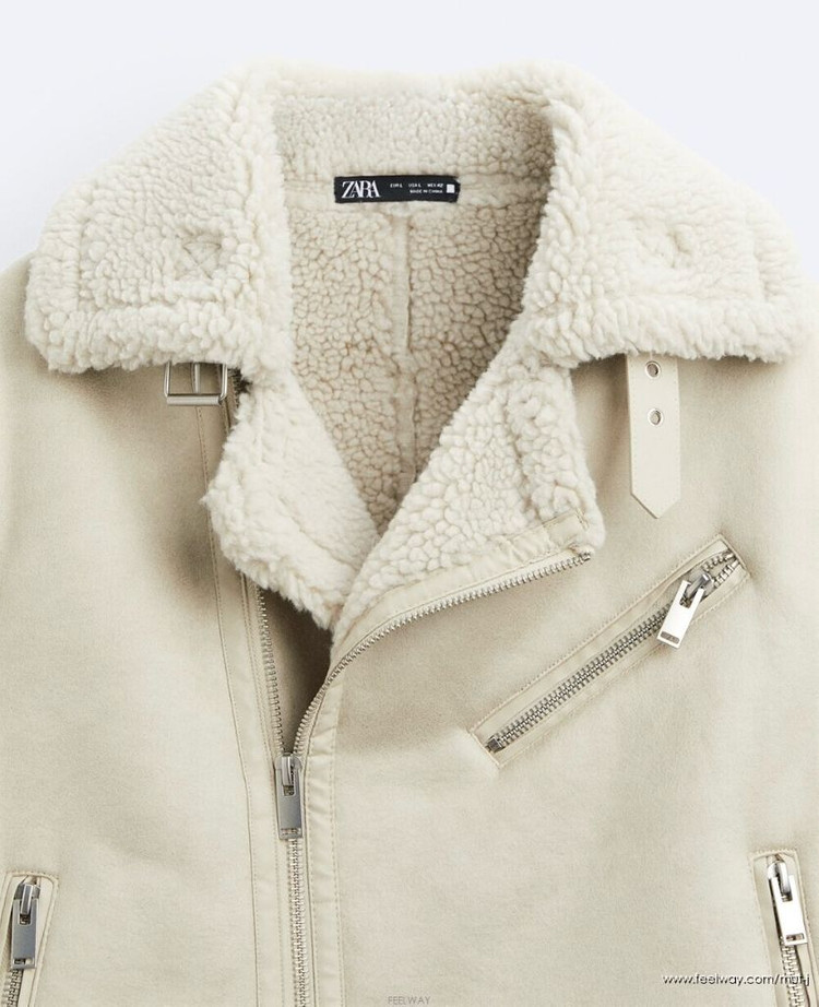 ZARA 자라 스웨이드 무스탕 자켓 아이보리 (정가 9만원) 이미지