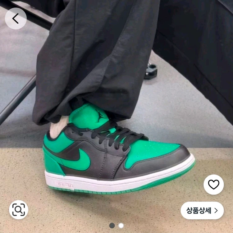 (새상품) 나이키 조던1 로우 블랙 럭키 그린 230 이미지
