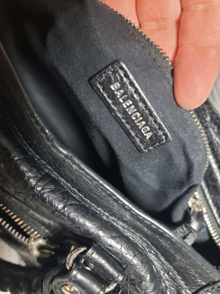 발렌시아가 시티백 스몰 모터백 토트백 크로스백 블랙 은장 이미지