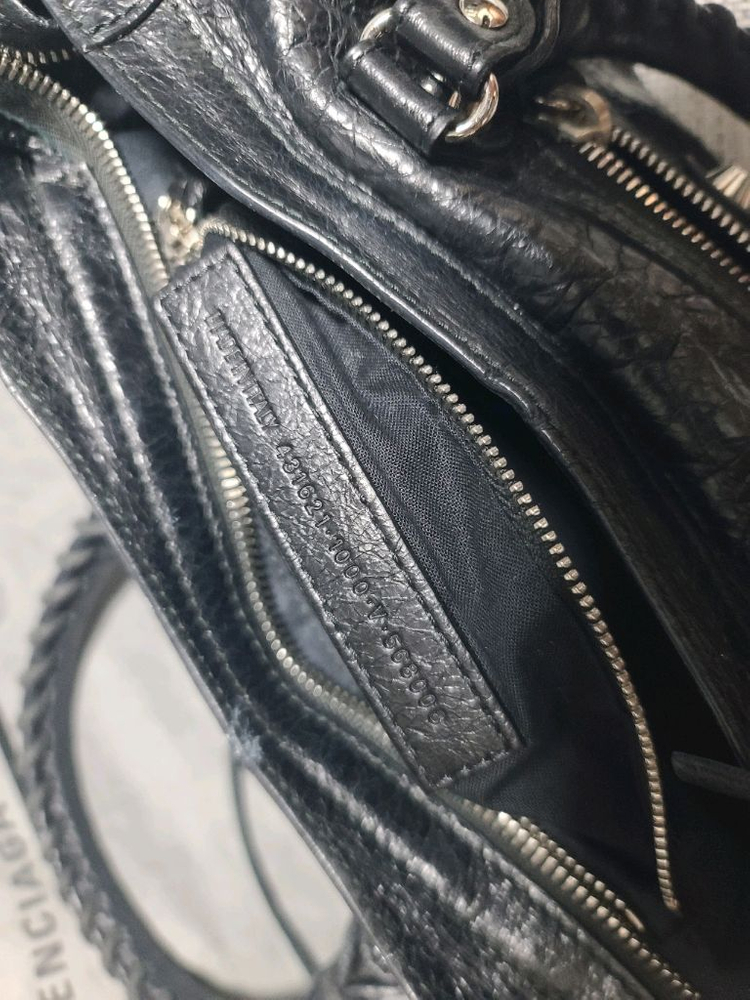 발렌시아가 시티백 스몰 모터백 토트백 크로스백 블랙 은장 이미지
