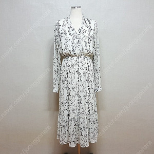 미착용)MIMOSA 랩가슴 쉬폰 롱 원피스 55-66 이미지