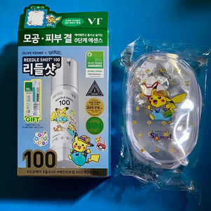 [새제품]올리브영 포켓몬에디션 VT리들샷+피카츄 파우치키링 굿즈 이미지