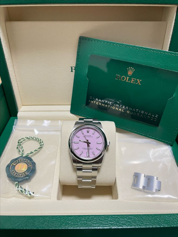 로렉스 124200 오이스터 퍼페츄얼 34mm 캔드핑크 판매 이미지