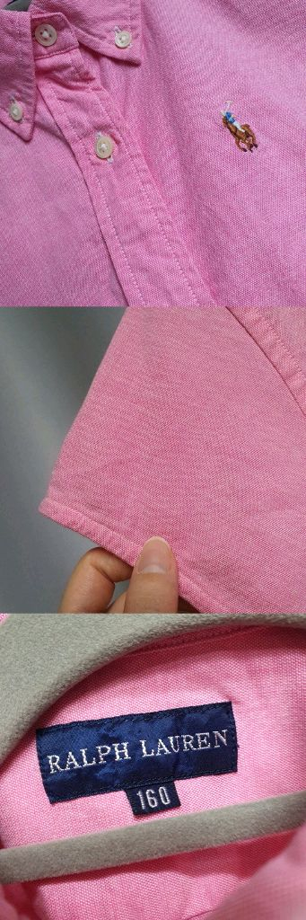 폴로 랄프로렌 키즈 핑크 반팔 셔츠 이미지