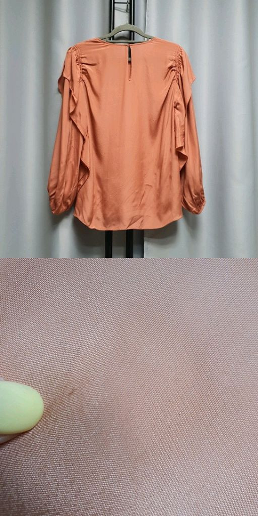 씨ㅂㅏ이끌로에 셔링 리본 실크 블라우스 이미지