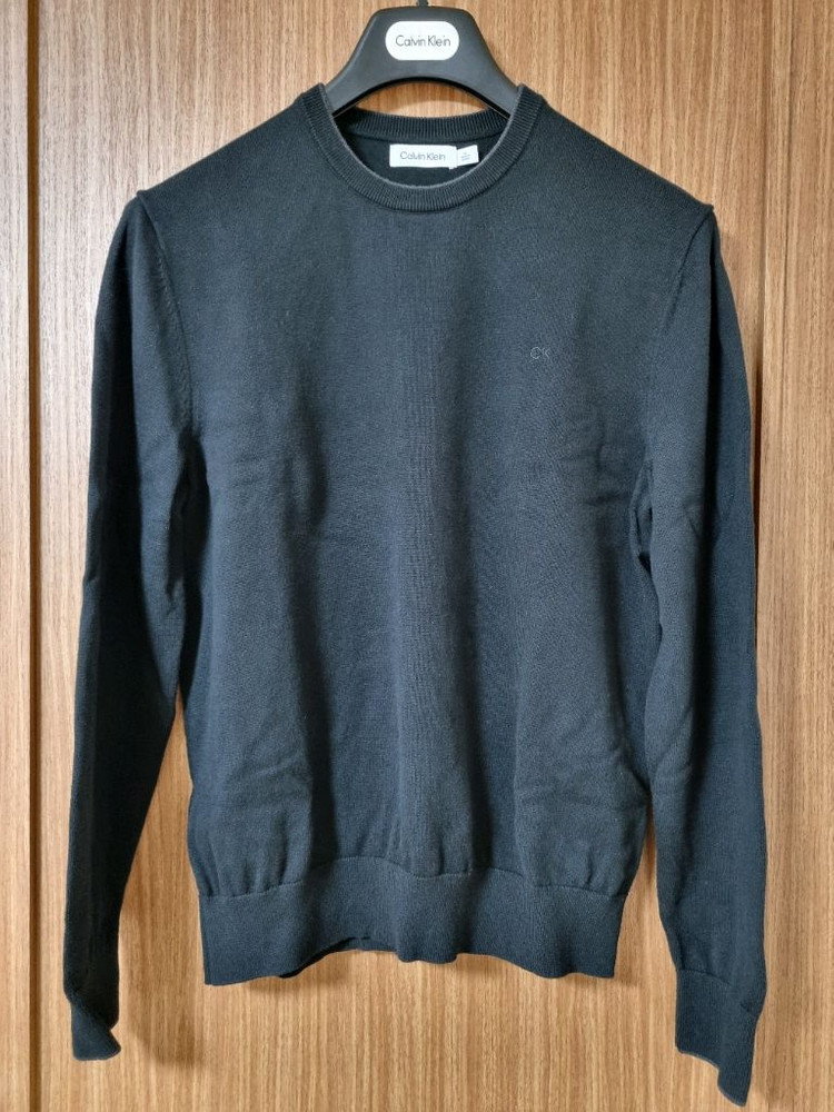 Calvin Klein 캘빈클라인 CK 피마코튼 라운드 블랙 니트 M사이즈 국내 105사이즈 판매합니다~! 이미지