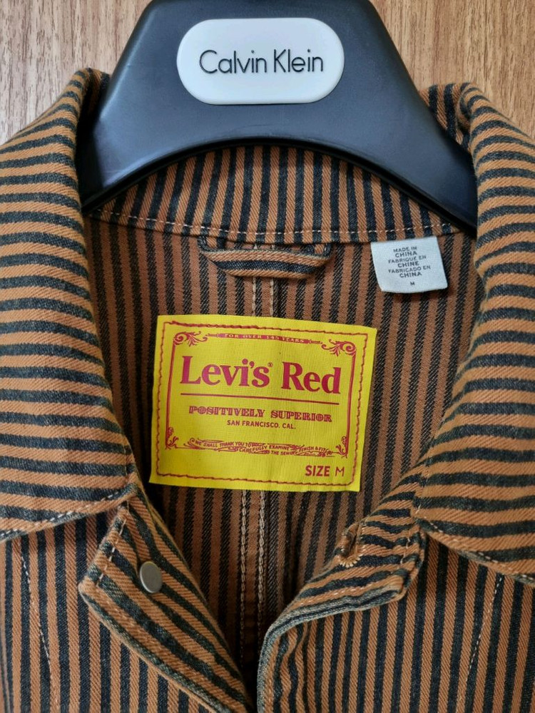 Levis Red 리바이스 레드 엔지니어 브라운 스트라이프 코트 재킷 M사이즈 국내 105사이즈 새제품 판매합니다! 이미지