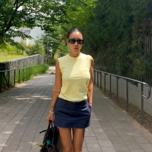 브루하하 가디건 화이트 스커트 네이비 s 이미지