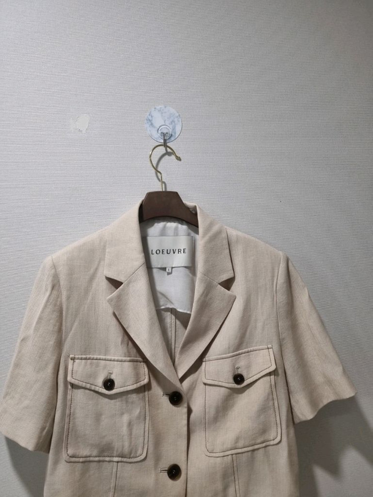 루에브르 린넨 반팔 크롭 자켓 아이보리 1사이즈 여성자켓 이미지