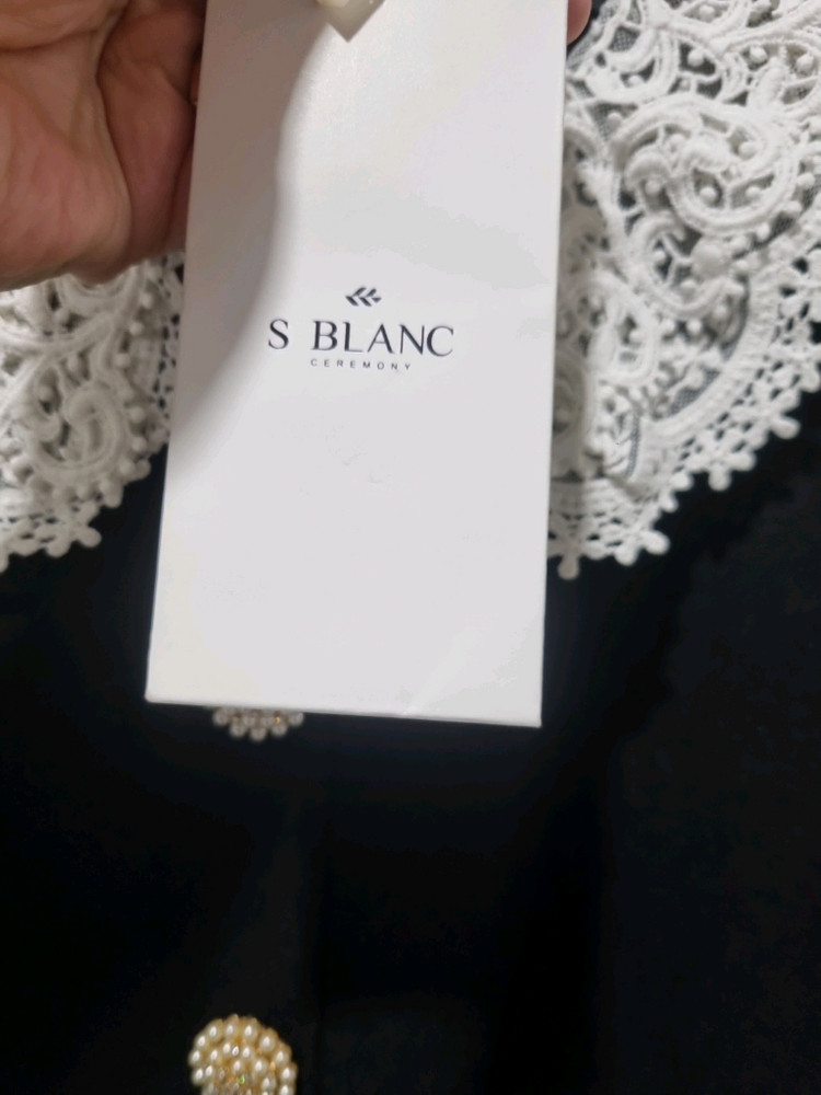 S BLANC 에스블랑 블랙 레이스 카라 원피스 새상품 이미지