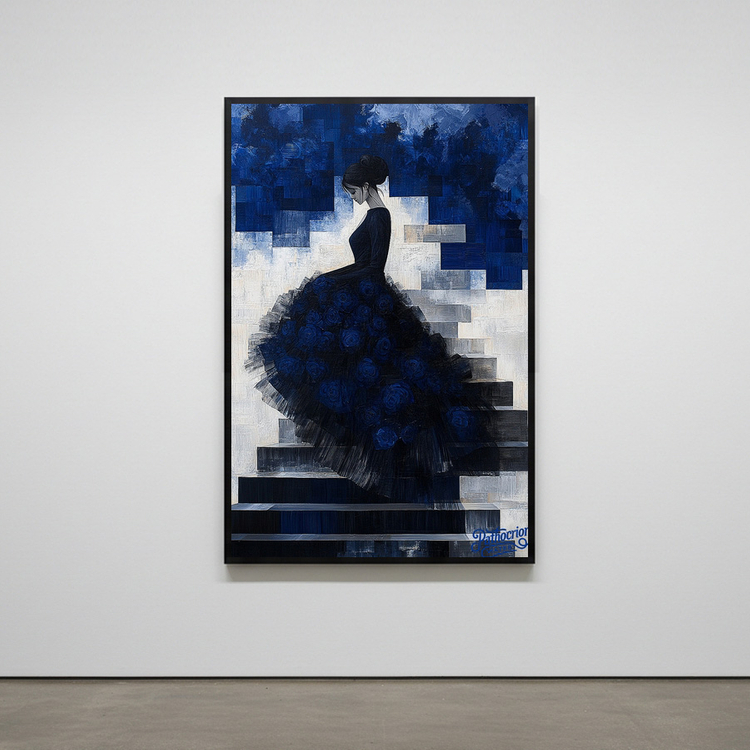 멈춰 선 순간 그림 액자 팝아트 인테리어소품 우아한 여성 인물화 드레스 모던아트 벽장식 거실 카페 사무실 홈스타일링 이미지
