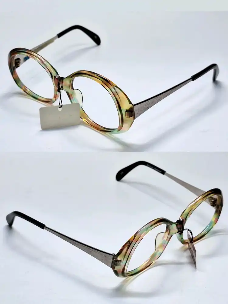 80s 독일제 빈티지 데드스톡 미사용/METZLER M5361 안경테 50mm 메츨러 콤비 뿔테 레트로 아이웨어 이미지