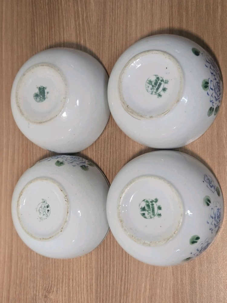 1940년대 행남사왜사기 장미문, 모란나비문 찬기,종발 4종 이미지