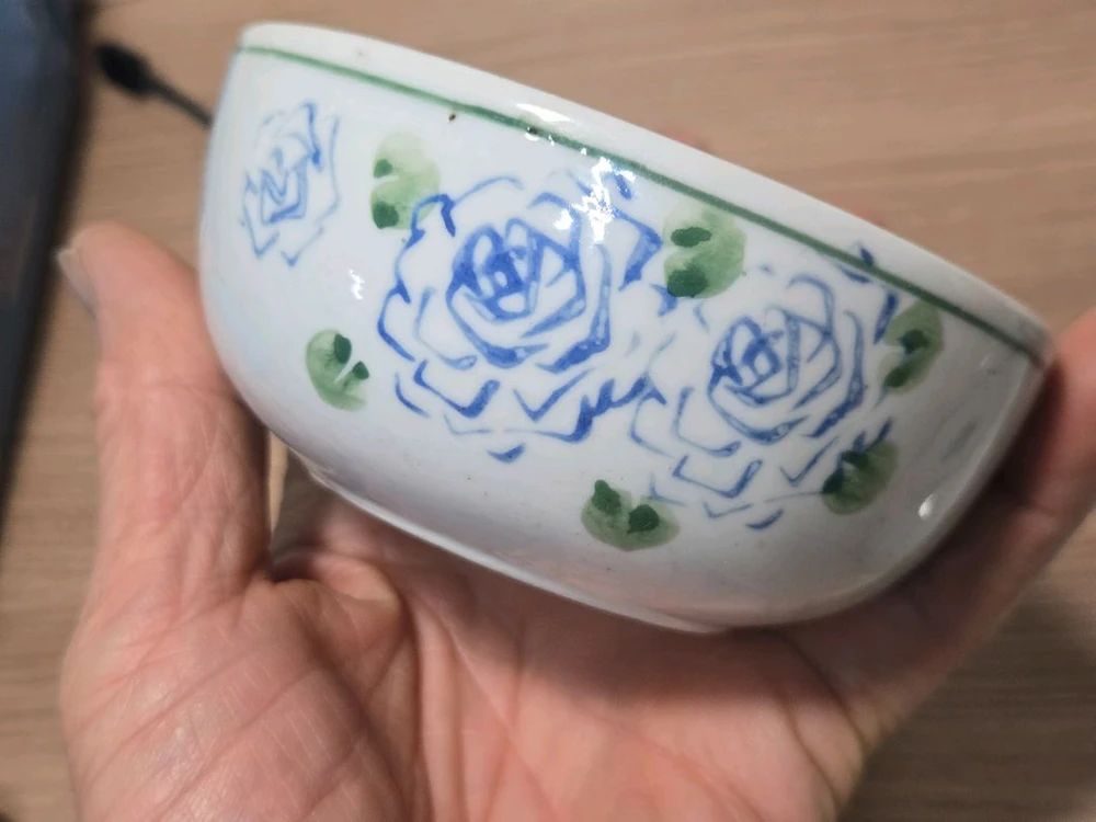 1940년대 행남사왜사기 장미문, 모란나비문 찬기,종발 4종 이미지