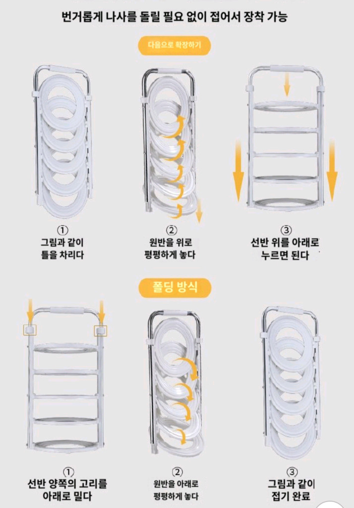 접이식 접시 선반(새상품) 이미지