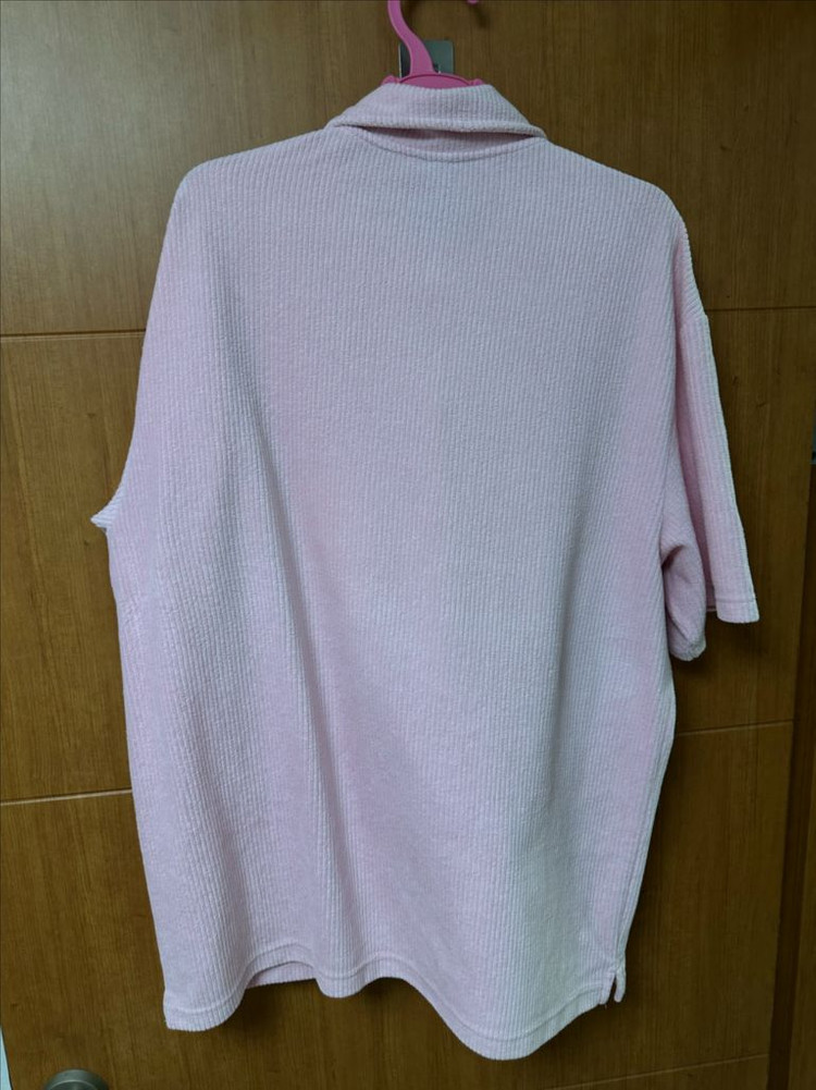 [L] H&M 수건 타월 카라티 폴로셔츠 핑크 이미지