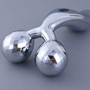 새 AL-206 괄사 마사지 롤링 얼굴 안마기 더블볼 페이스 롤러 피부관리 얼굴 턱선 목 어깨 바디 셀프 마사지 이미지