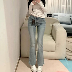 에이블리 로우라이즈 부츠컷 데님 연청 키작녀 청바지 S 이미지