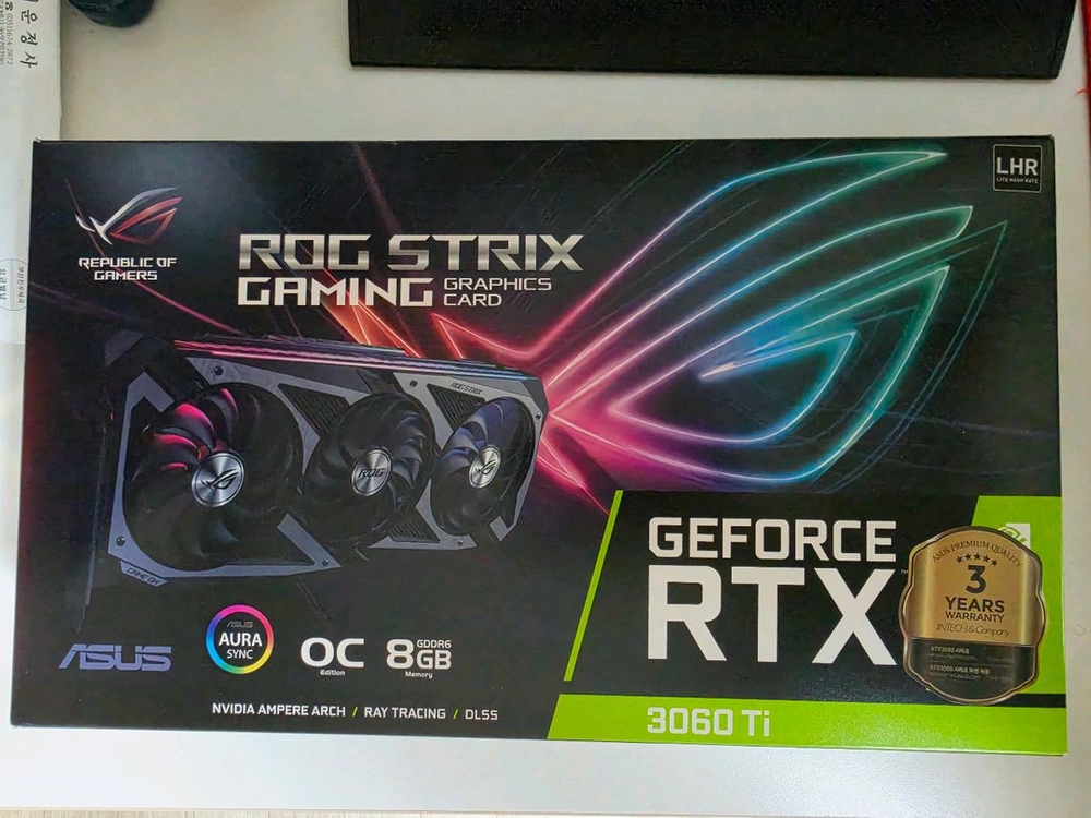 asus rog strix RTX 3060 Ti 그래픽카드 이미지