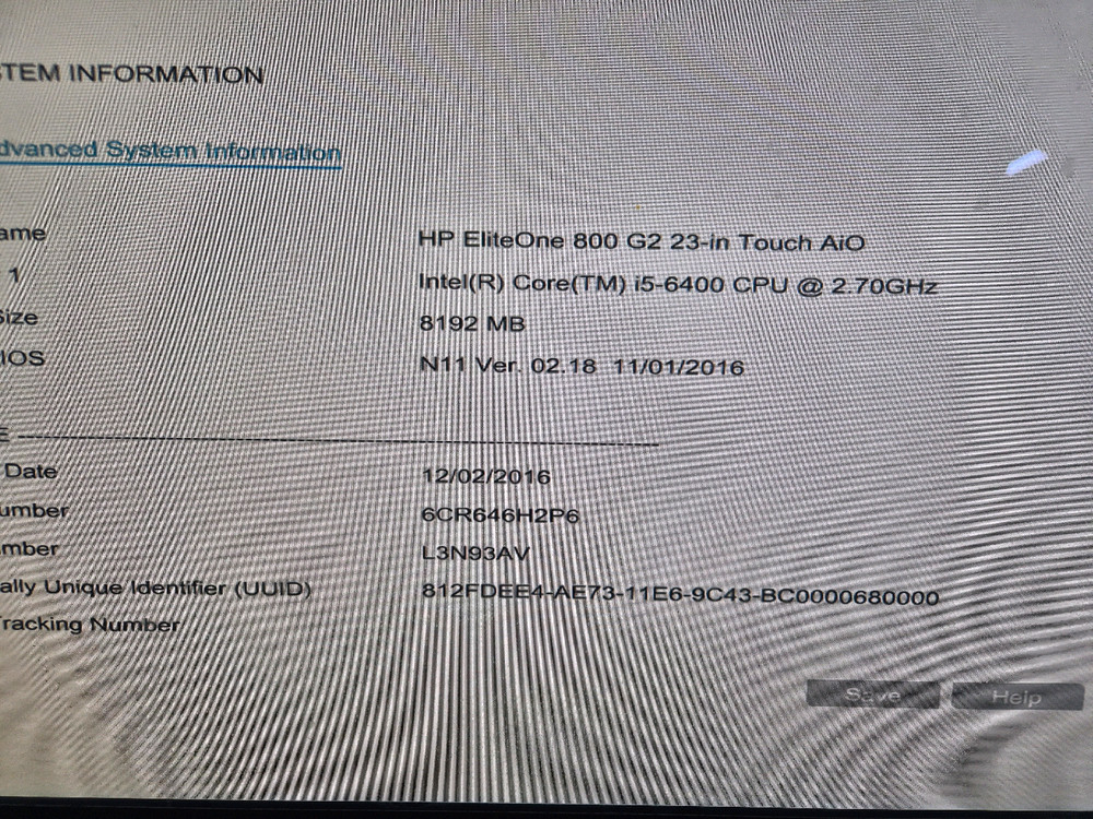 HP EliteOne 800 G2 23인치 터치 AiO 6세대 판매합니다 이미지