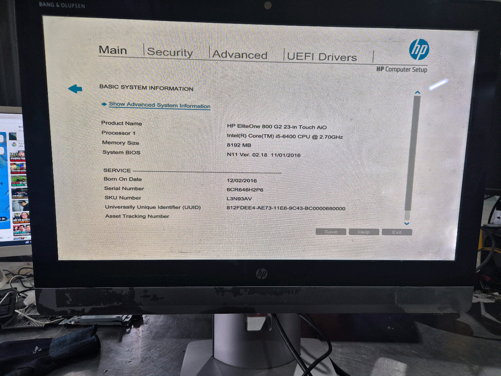 HP EliteOne 800 G2 23인치 터치 AiO 6세대 판매합니다 이미지