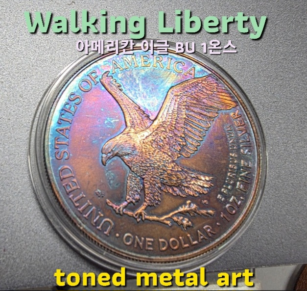 [토닝한 실버코인] 미국 조폐국 발행 2026 아메리칸 이글 1oz(1온스) 토닝된 은화 작품 팝니다 이미지