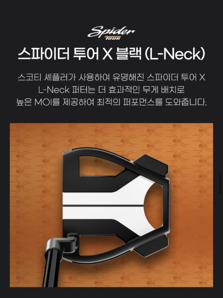테일러메이드 퍼터 스파이더 투어 X 블랙 (L-Neck) 이미지