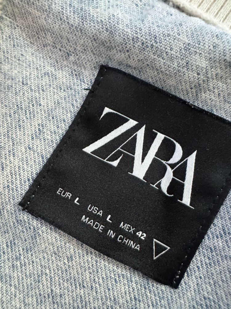 희귀!! 자라 ZARA 빅 사이즈 데님 워싱 반팔 맨투맨 2X 이미지