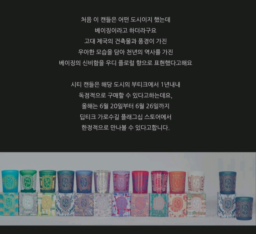 딥티크 한정판 캔들 190g 씨티캔들 뉴욕 이미지