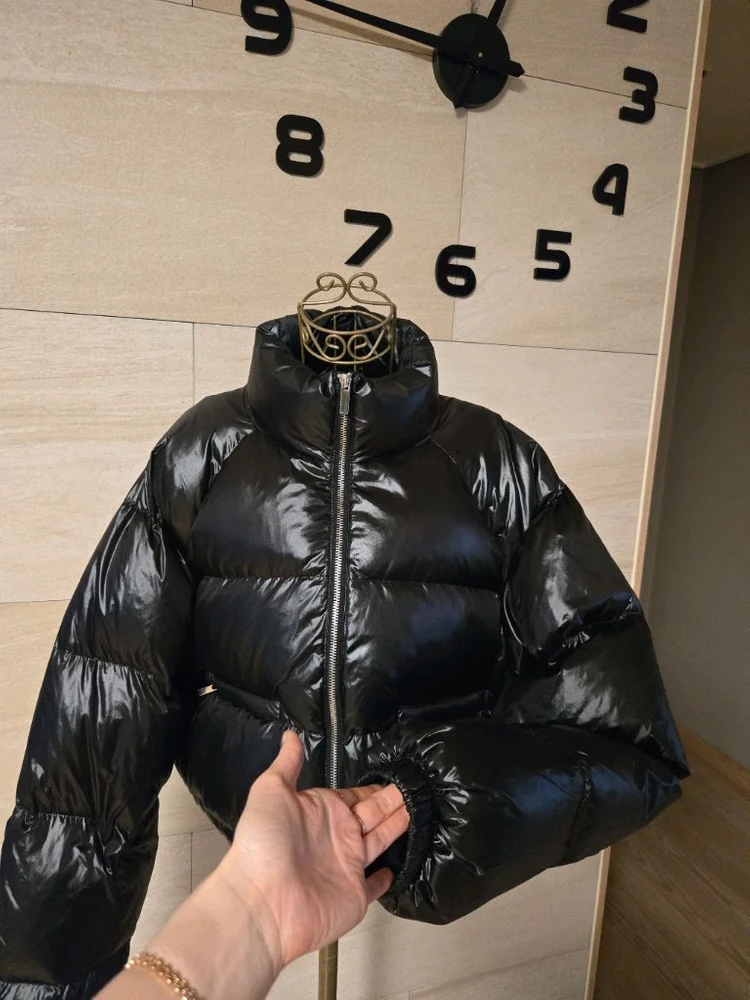 [F] 루즈핏 유광 크롭 덕다운 패딩 이미지