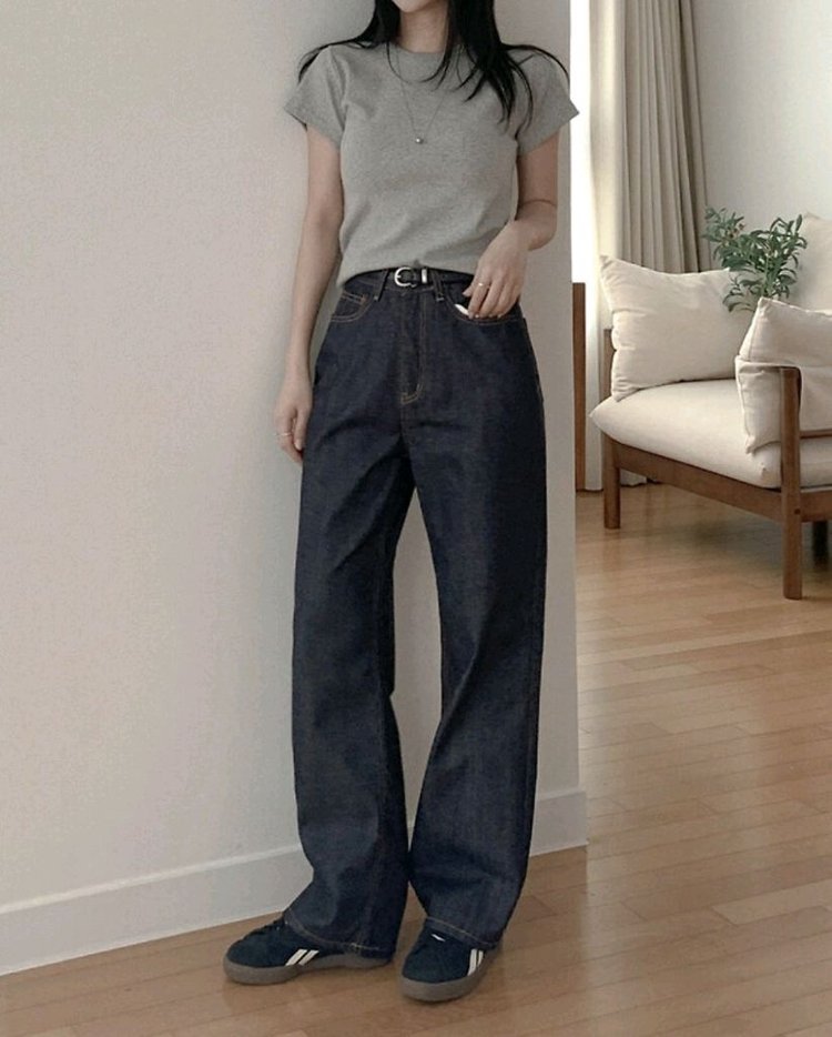 블림핏 오버핏 논페이드 생지 와이드 데님 팬츠 xs / 고고싱 베이델리 슬로우앤드 데일리쥬 블랙업 에드모어 매니크 이미지