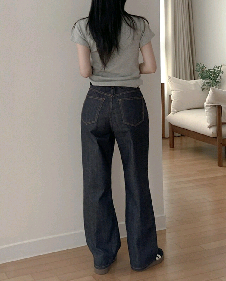 블림핏 오버핏 논페이드 생지 와이드 데님 팬츠 xs / 고고싱 베이델리 슬로우앤드 데일리쥬 블랙업 에드모어 매니크 이미지