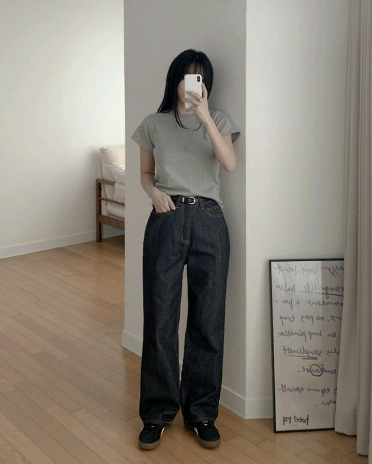 블림핏 오버핏 논페이드 생지 와이드 데님 팬츠 xs / 고고싱 베이델리 슬로우앤드 데일리쥬 블랙업 에드모어 매니크 이미지