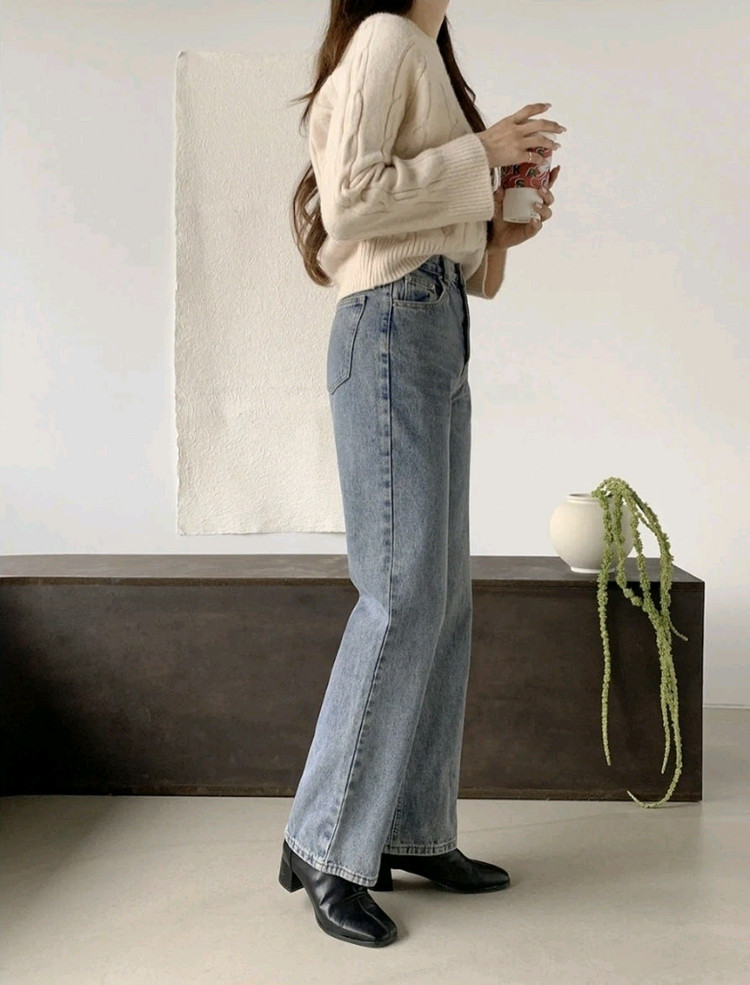 고고싱 루즈 오버 데님 팬츠 중청 XS / 니썸 베이델리 슬로우앤드 데일리쥬 블랙업 에드모어 매니크 어텀 바온 이미지