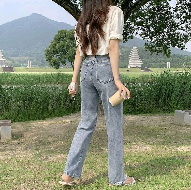 고고싱 루즈 오버 데님 팬츠 중청 XS / 니썸 베이델리 슬로우앤드 데일리쥬 블랙업 에드모어 매니크 어텀 바온 이미지