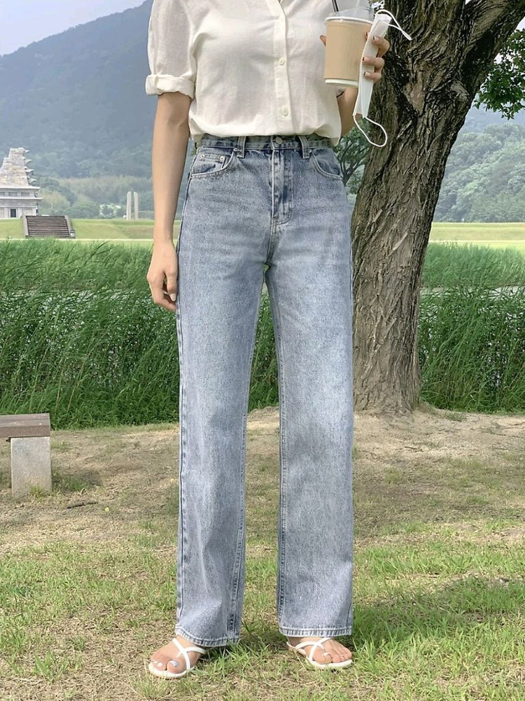 고고싱 루즈 오버 데님 팬츠 중청 XS / 니썸 베이델리 슬로우앤드 데일리쥬 블랙업 에드모어 매니크 어텀 바온 이미지