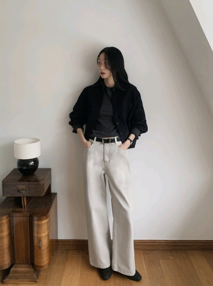 슬로우앤드 투데이 솔트그레이지 다잉데님팬츠 XS / 고고싱 니썸 베이델리 데일리쥬 블랙업 에드모어 매니크 어텀 바온 이미지