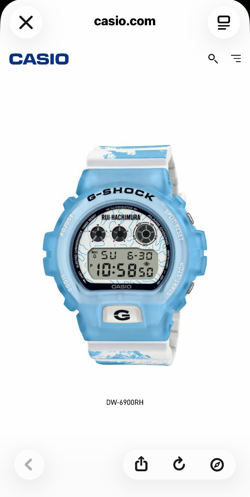 지샥 G-SHOCK DW-6900RH 루이 하치무라 콜라보 시계 이미지
